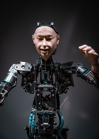 Hybrid humanoid, wrong way up